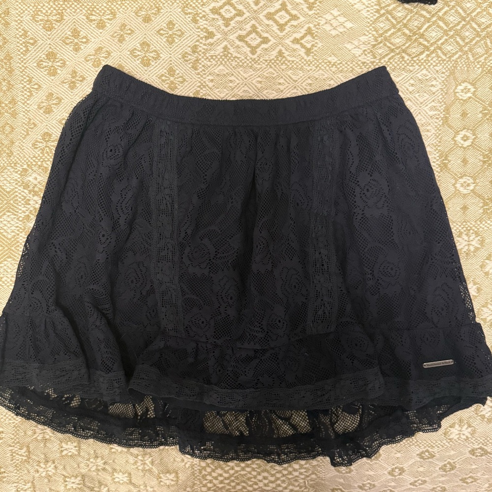 abercrombie navy lace skirt